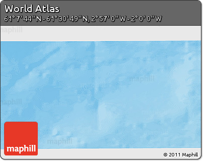 Physical 3D Map of the Area around 61° 19' 16" N, 2° 28' 30" W