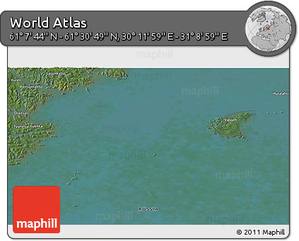 Satellite 3D Map of the Area around 61° 19' 16" N, 30° 40' 29" E