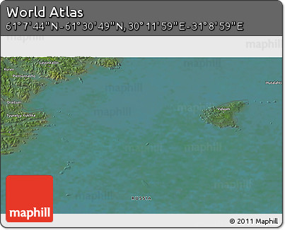 Satellite 3D Map of the Area around 61° 19' 16" N, 30° 40' 29" E