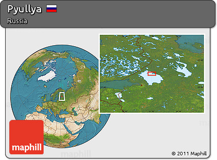 Satellite Location Map of Pyullya