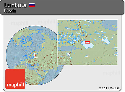 Savanna Style Location Map of Lunkula, hill shading