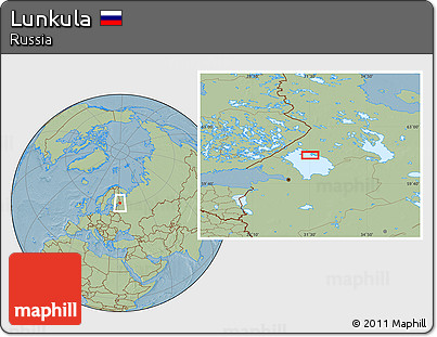 Savanna Style Location Map of Lunkula, hill shading