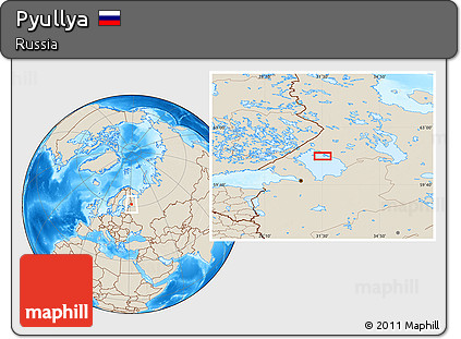 Shaded Relief Location Map of Pyullya