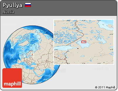 Shaded Relief Location Map of Pyullya