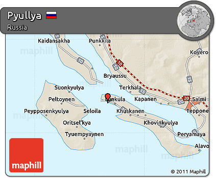 Shaded Relief Map of Pyullya