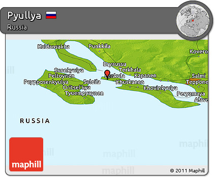 Physical Panoramic Map of Pyullya
