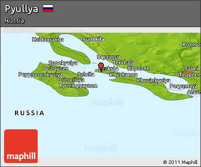 Physical Panoramic Map of Pyullya