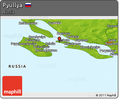 Physical Panoramic Map of Pyullya