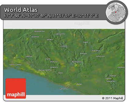 Satellite 3D Map of the Area around 61° 19' 16" N, 32° 22' 30" E