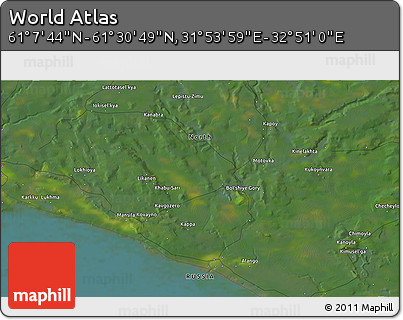 Satellite 3D Map of the Area around 61° 19' 16" N, 32° 22' 30" E
