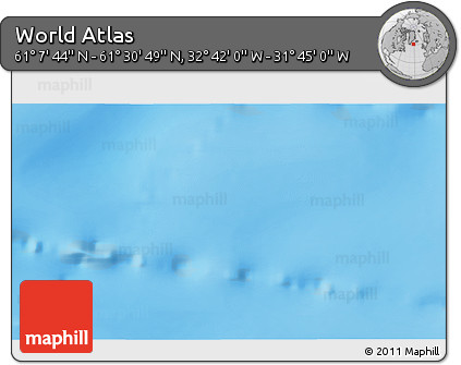 Physical 3D Map of the Area around 61° 19' 16" N, 32° 13' 30" W