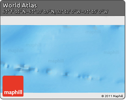 Physical 3D Map of the Area around 61° 19' 16" N, 32° 13' 30" W
