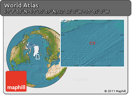 Satellite Location Map of the Area around 61° 19' 16" N, 32° 13' 30" W
