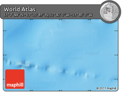 Physical Map of the Area around 61° 19' 16" N, 32° 13' 30" W