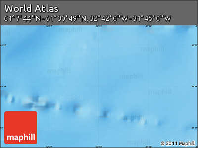 Physical Map of the Area around 61° 19' 16" N, 32° 13' 30" W