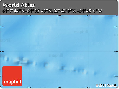 Physical Map of the Area around 61° 19' 16" N, 32° 13' 30" W