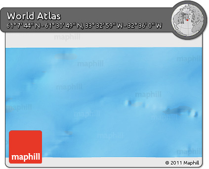 Physical 3D Map of the Area around 61° 19' 16" N, 33° 4' 30" W