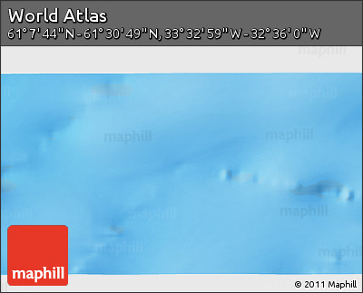 Physical 3D Map of the Area around 61° 19' 16" N, 33° 4' 30" W