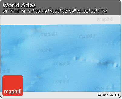 Physical 3D Map of the Area around 61° 19' 16" N, 33° 4' 30" W