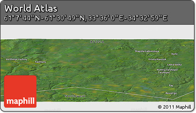 Satellite Panoramic Map of the Area around 61° 19' 16" N, 34° 4' 30" E