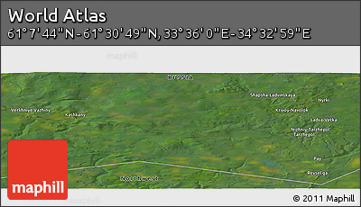 Satellite Panoramic Map of the Area around 61° 19' 16" N, 34° 4' 30" E