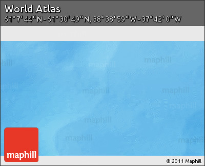 Shaded Relief 3D Map of the Area around 61° 19' 16" N, 38° 10' 29" W