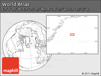 Blank Location Map of the Area around 61° 19' 16" N, 38° 10' 29" W