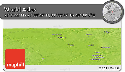 Physical Panoramic Map of the Area around 61° 19' 16" N, 40° 1' 29" E