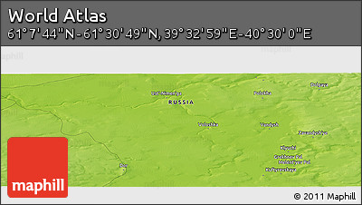 Physical Panoramic Map of the Area around 61° 19' 16" N, 40° 1' 29" E
