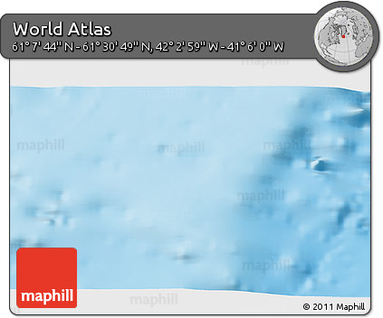 Physical 3D Map of the Area around 61° 19' 16" N, 41° 34' 30" W