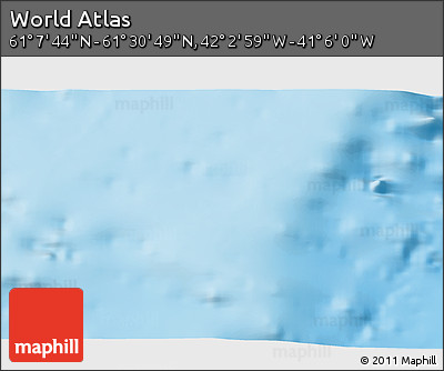 Physical 3D Map of the Area around 61° 19' 16" N, 41° 34' 30" W