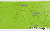 Physical 3D Map of the area around 61° 19' 16" N, 42° 34' 30" E