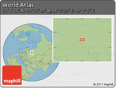 Savanna Style Location Map of the Area around 61° 19' 16" N, 48° 31' 29" E