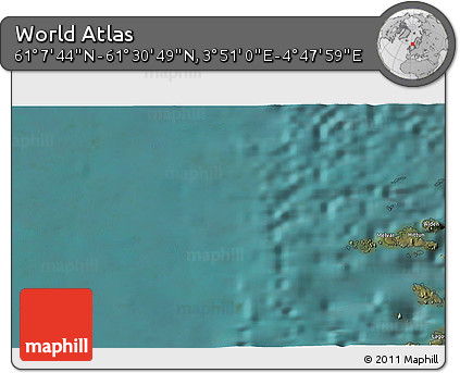 Satellite 3D Map of the Area around 61° 19' 16" N, 4° 19' 30" E