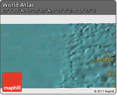 Satellite 3D Map of the Area around 61° 19' 16" N, 4° 19' 30" E