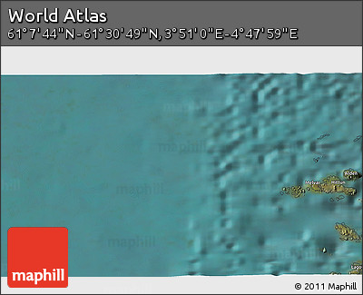 Satellite 3D Map of the Area around 61° 19' 16" N, 4° 19' 30" E
