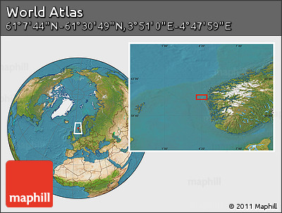 Satellite Location Map of the Area around 61° 19' 16" N, 4° 19' 30" E