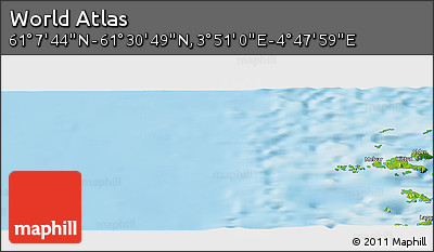 Physical Panoramic Map of the Area around 61° 19' 16" N, 4° 19' 30" E