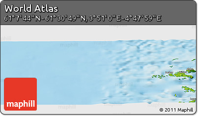 Physical Panoramic Map of the Area around 61° 19' 16" N, 4° 19' 30" E