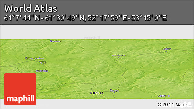 Physical Panoramic Map of the Area around 61° 19' 16" N, 52° 46' 29" E