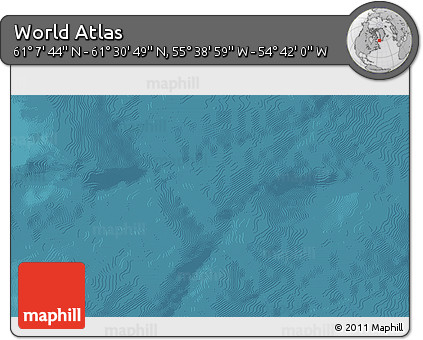 Satellite 3D Map of the Area around 61° 19' 16" N, 55° 10' 29" W