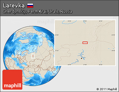 Shaded Relief Location Map of Larevka