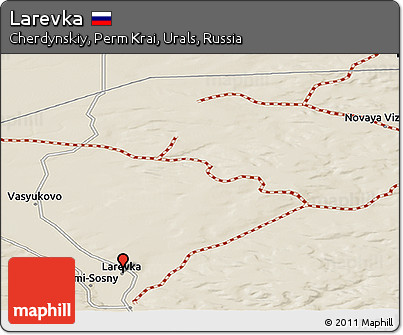 Shaded Relief Panoramic Map of Larevka