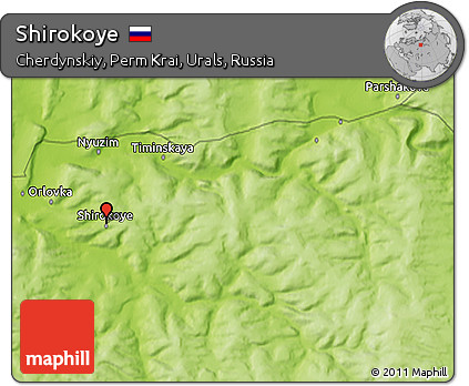 Physical 3D Map of Shirokoye