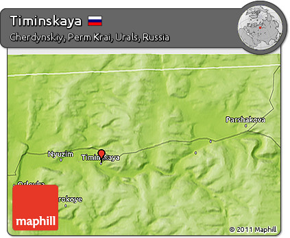 Physical 3D Map of Timinskaya