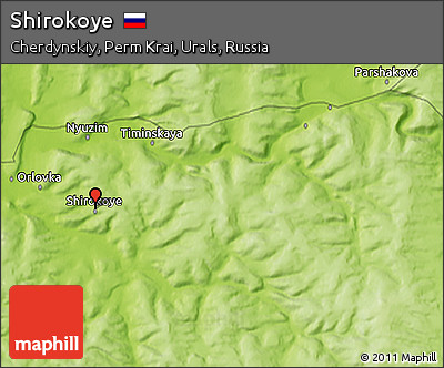 Physical 3D Map of Shirokoye