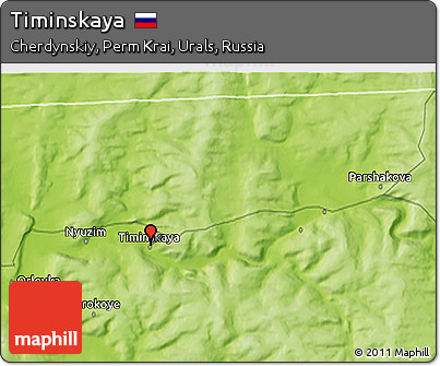 Physical 3D Map of Timinskaya