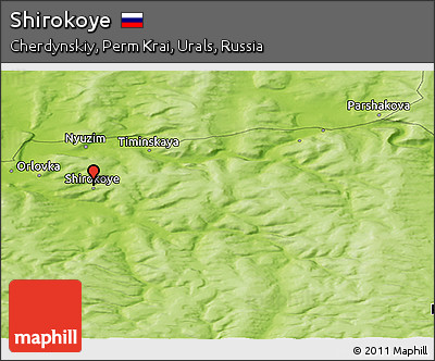 Physical Panoramic Map of Shirokoye