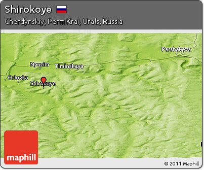 Physical Panoramic Map of Shirokoye