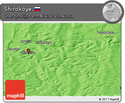 Political Panoramic Map of Shirokoye